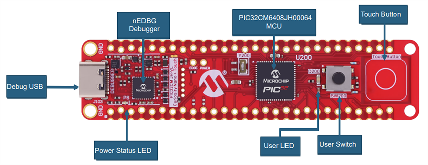 Plan mécanique - Microchip Technology Kit d'évaluation JH-Value Curiosity Nano+ Touch PIC32CM